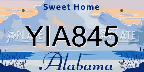 YIA845 Alabama License Plate