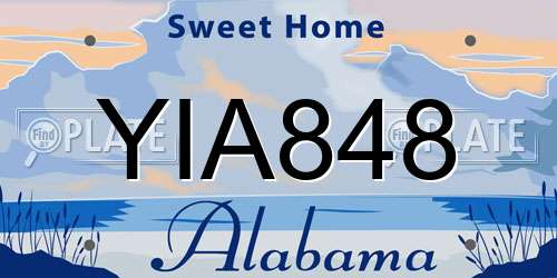 YIA848 Alabama License Plate