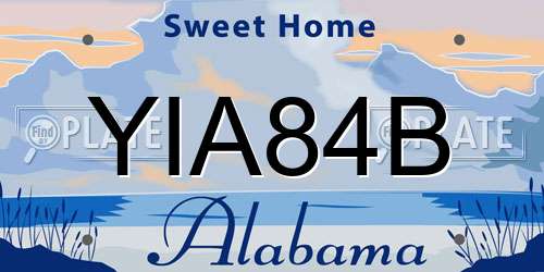 YIA84B Alabama License Plate