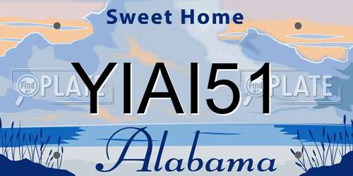 YIAI51 Alabama License Plate