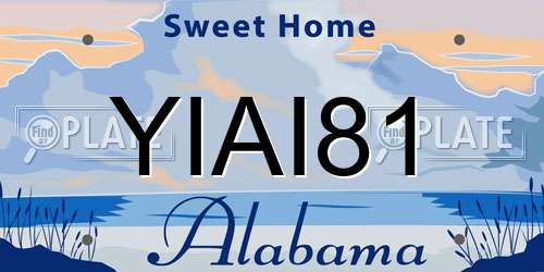YIAI81 Alabama License Plate