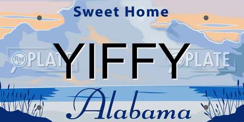 YIFFY Alabama License Plate