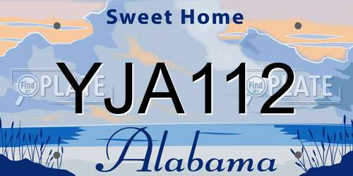 YJA112 Alabama License Plate