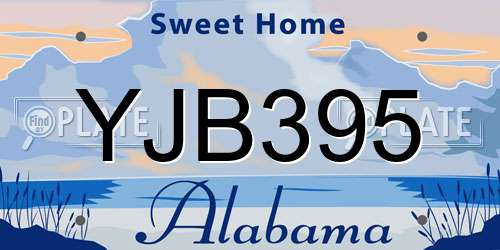YJB395 Alabama License Plate