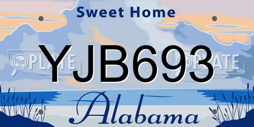 YJB693 Alabama License Plate