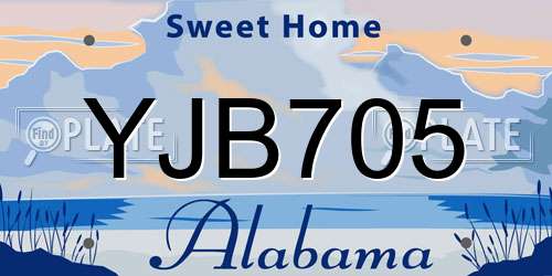YJB705 Alabama License Plate