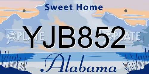 YJB852 Alabama License Plate