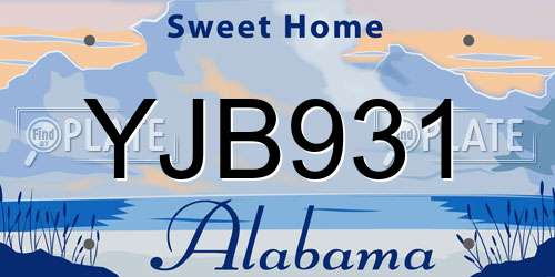 YJB931 Alabama License Plate
