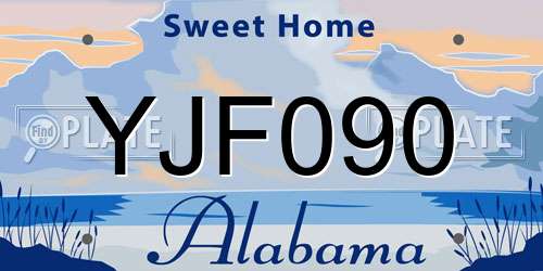 YJF090 Alabama License Plate