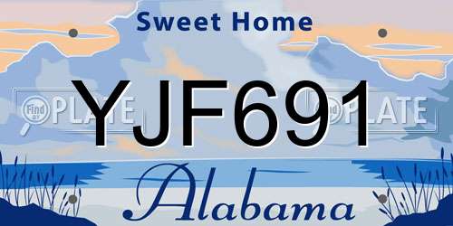 YJF691 Alabama License Plate
