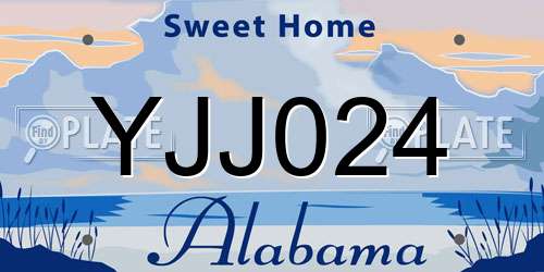 YJJ024 Alabama License Plate