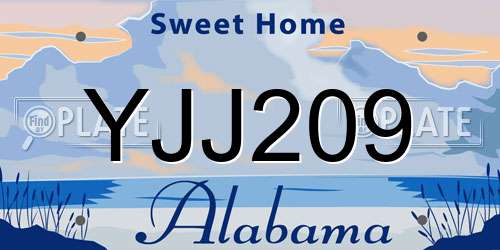 YJJ209 Alabama License Plate