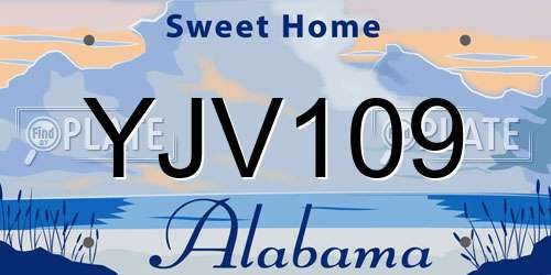 YJV109 Alabama License Plate