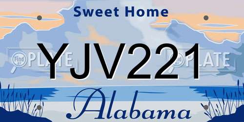 YJV221 Alabama License Plate