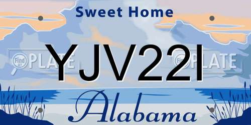 YJV22I Alabama License Plate