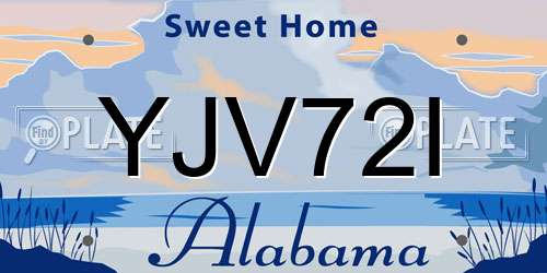 YJV72I Alabama License Plate