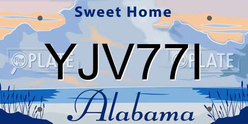 YJV77I Alabama License Plate