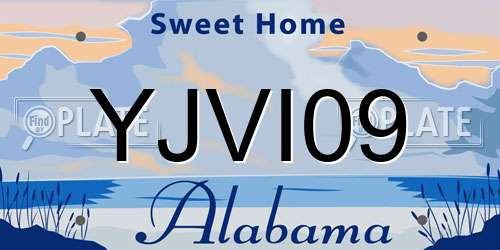 YJVI09 Alabama License Plate