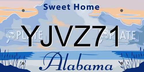 YJVZ71 Alabama License Plate