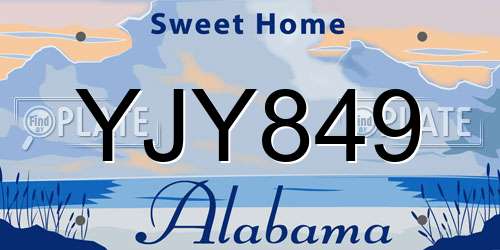 YJY849 Alabama License Plate
