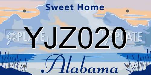 YJZ020 Alabama License Plate