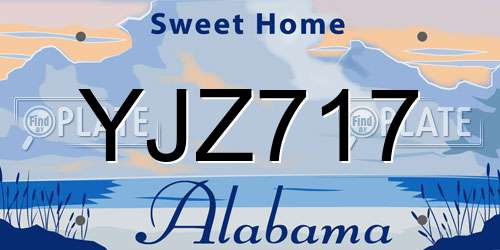 YJZ717 Alabama License Plate