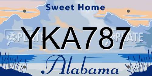 YKA787 Alabama License Plate