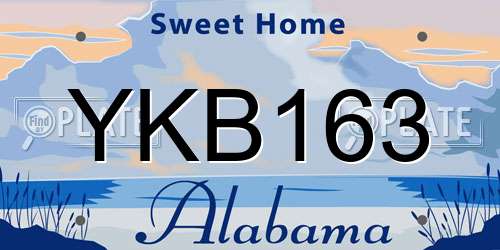 YKB163 Alabama License Plate