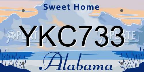 YKC733 Alabama License Plate