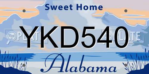 YKD540 Alabama License Plate