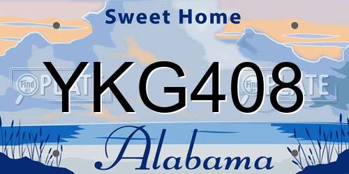YKG408 Alabama License Plate