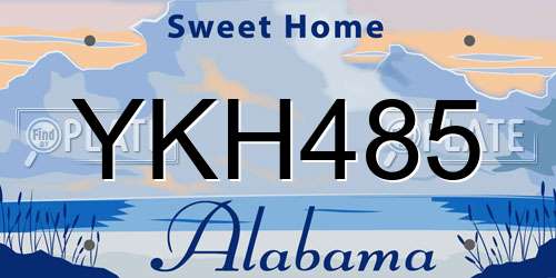 YKH485 Alabama License Plate