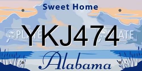 YKJ474 Alabama License Plate