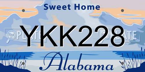 YKK228 Alabama License Plate