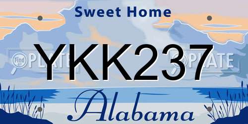 YKK237 Alabama License Plate