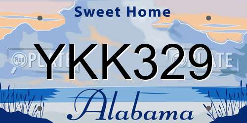 YKK329 Alabama License Plate