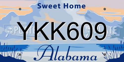 YKK609 Alabama License Plate