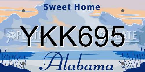YKK695 Alabama License Plate
