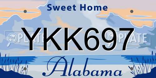 YKK697 Alabama License Plate