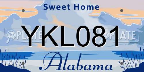 YKL081 Alabama License Plate