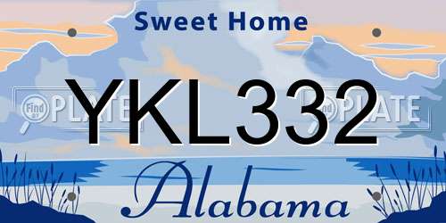 YKL332 Alabama License Plate