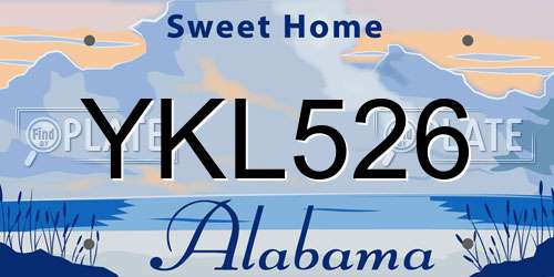 YKL526 Alabama License Plate