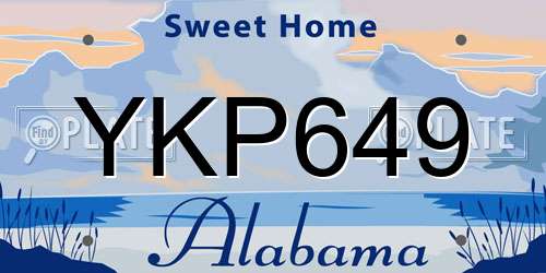 YKP649 Alabama License Plate