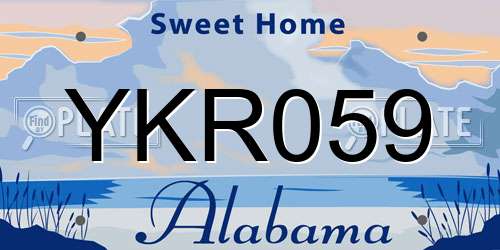 YKR059 Alabama License Plate