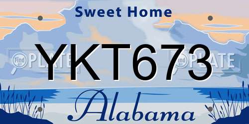 YKT673 Alabama License Plate