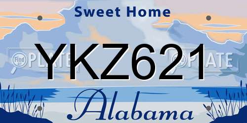 YKZ621 Alabama License Plate