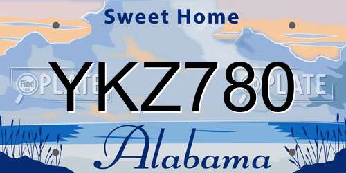 YKZ780 Alabama License Plate
