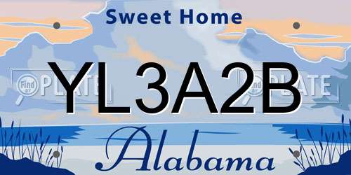 YL3A2B Alabama License Plate