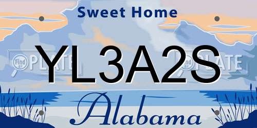 YL3A2S Alabama License Plate