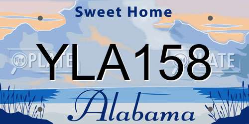 YLA158 Alabama License Plate